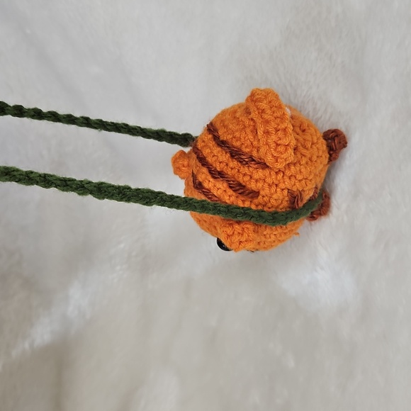 Handmade Crochet Tiger Rearview Amigurumi Charm - Picture 3 of 5
